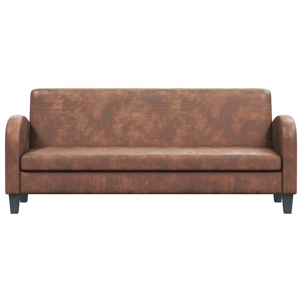 vidaXL Divano a 3 Posti in Pelle Scamosciata Sintetica Marrone