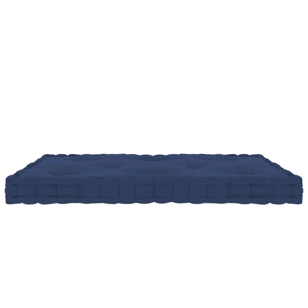 vidaXL Cuscino per Pallet e Pavimento Blu Navy 73x40x7 cm in Cotone