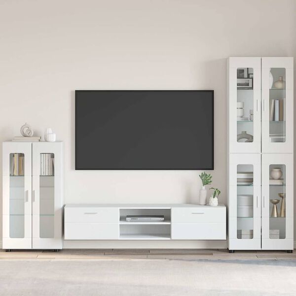 vidaXL Credenza FLORIN Bianco 55,5 x 29 x 103 cm Legno multistrato