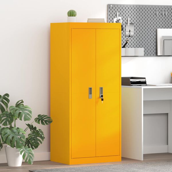 vidaXL Armadio Giallo senape 60 x 40 x 140 cm Acciaio