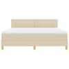 vidaXL Letto a molle con materasso Crema 180 x 200 cm Tessuto