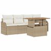 vidaXL Set Divano da Giardino 5 pz Beige e Crema polyrattan