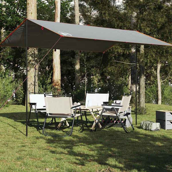 vidaXL Telone da Campeggio Grigio/Arancione 400x294 cm Impermeabile
