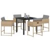 vidaXL Set da Pranzo per Giardino 5 pcs Beige polyrattan