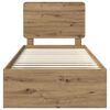 vidaXL Struttura del letto con testiera Rovere Artigianale 90 x 190 cm