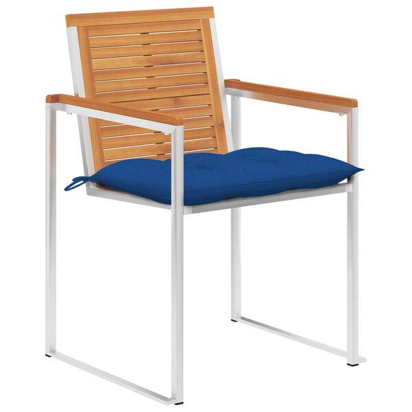 vidaXL Sedie da Giardino con Cuscini 8 pz in Legno Massello di Acacia
