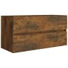 vidaXL Mobile Sottolavabo Rovere Fumo 90x38,5x45 cm Legno Multistrato