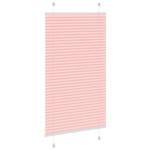 vidaXL Tenda Plissettata Rosa 70x100 cm Larghezza Tessuto 69,4 cm
