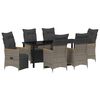 vidaXL Set da Pranzo per Giardino con cuscino 7 pcs Grigio polyrattan