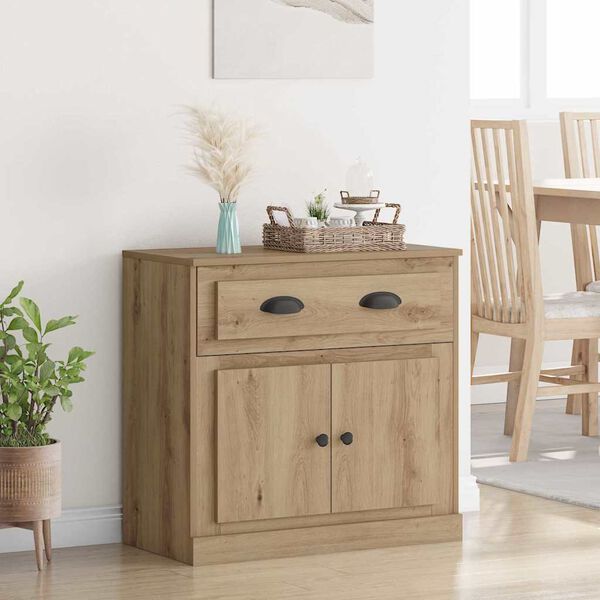 vidaXL Credenza con cassetto Rovere artigianale 70 x 35,5 x 67,5 cm
