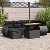vidaXL Set Divani da Giardino con Cuscini 8 pz Nero Polyrattan Acacia