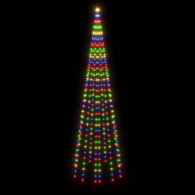 vidaXL Albero di Natale Pennone Colorato 310 LED 300 cm