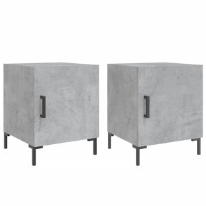 vidaXL Comodini 2 pz Grigio Cemento 40x40x50 cm in Legno Multistrato