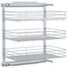 vidaXL Cestino da Cucina in Rete a 3 Livelli Argento 47x35x56 cm