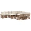 vidaXL Set Divano da Giardino Regolabile 12 pcs Beige polyrattan