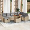 vidaXL Set Divano da Giardino con cuscino 9 pcs Beige Poly Rattan