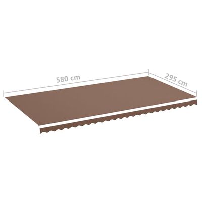 vidaXL Tessuto di Ricambio per Tenda da Sole Marrone 6x3 m