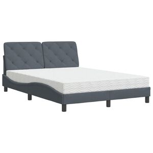 vidaXL Letto con Materasso Grigio Scuro 140x190 cm in Velluto
