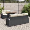 vidaXL Set Divano da Giardino con archiviazione 6 pcs Nero Poly Rattan