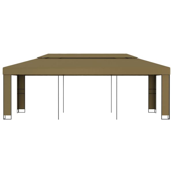 vidaXL Gazebo con Tetto Doppio 3x6 m Grigio Talpa 180 g/m²