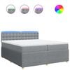 vidaXL Giroletto a Molle con Materasso Grigio Chiaro 200x200cm Tessuto