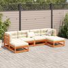 vidaXL Set Divani da Giardino 6 pz Marrone Cera Legno Massello Pino