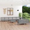 vidaXL Set Salotto da Giardino 11 pz in Legno Massello di Pino Grigio