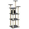 vidaXL Albero per Gatti con Tiragraffi in Sisal Grigio Scuro 171 cm
