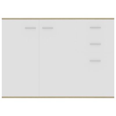 vidaXL Credenza Bianca e Rovere Sonoma 105x30x75 cm Legno Multistrato