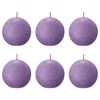 Bolsius Candele Rustiche a Sfera Shine 6 pz 76x71 mm Viola Vibrante