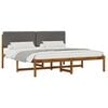 vidaXL Letto con Testiera Rivestita Naturale e Grigio Chiaro