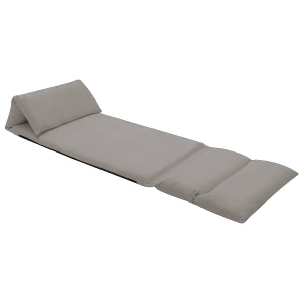 vidaXL Sedia a Sdraio da Terra Pieghevole Grigio Chiaro in Microfibra