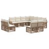 vidaXL Set Divano da Giardino 11 pz Beige polyrattan