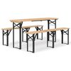 vidaXL Set Tavolo Birreria Pieghevole 3 pz in Legno Massello di Abete