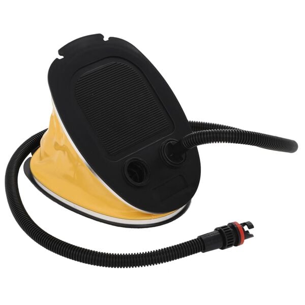 vidaXL Pompa a Pedale 26x18 cm in PP e PE Grigia e Gialla