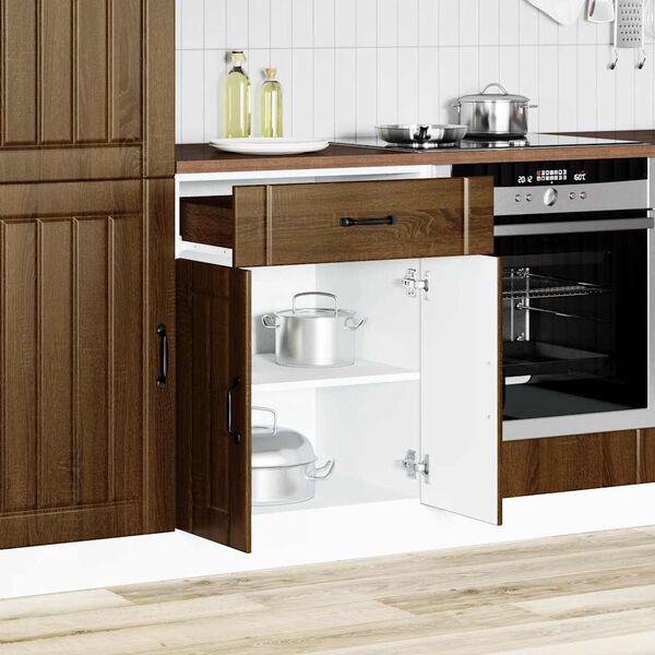 vidaXL Base da Cucina Lucca Rovere Marrone in Legno Multistrato