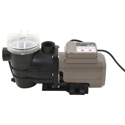 vidaXL Pompa per Piscina con Timer Nera 0,25 HP 8000 L/h
