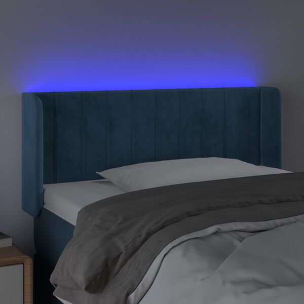 vidaXL Testiera a LED Blu Scuro 83x16x78/88 cm in Velluto