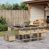 vidaXL Set Pranzo da Giardino 11 pz con Cuscini Beige Misto Polyrattan