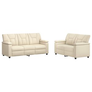 vidaXL Set di divani 2 pcs Crema Similpelle