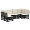 vidaXL Set Divano da Giardino 6 pz 6-Posti Nero polyrattan