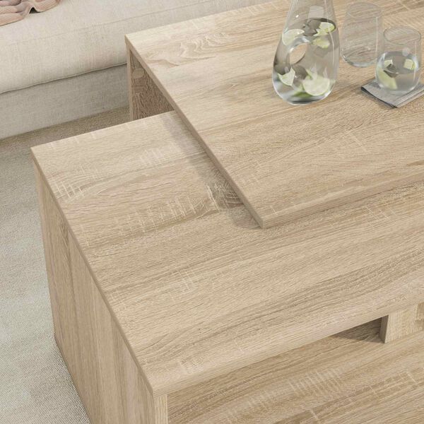 vidaXL Set di Tavolini da Caff&egrave; 2 pcs Rovere Sonoma Legno multistrato