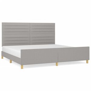 vidaXL Giroletto senza Materasso Grigio Chiaro 200x200 cm Tessuto