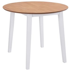 vidaXL Tavolo per Sala da Pranzo con Ali Rotondo in MDF Bianco
