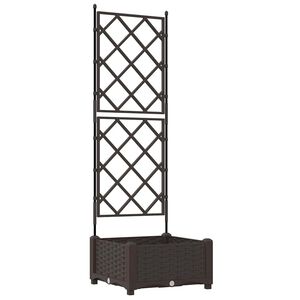vidaXL Vaso da giardino Marrone 40 x 40 x 125,5 cm PP