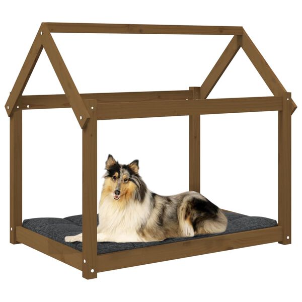 vidaXL Cuccia per Cani Ambra 101x70x90 cm in Legno Massello di Pino