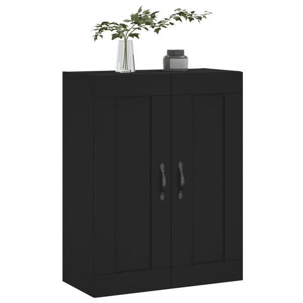 vidaXL Mobile a Parete Nero 69,5x34,90 cm in Legno Multistrato