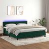 vidaXL Letto a Molle con Materasso e LED Verde Scuro 180x200cm Velluto