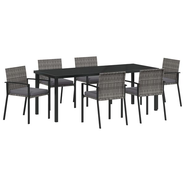vidaXL Set da Pranzo per Giardino 6 pcs Grigio