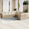 vidaXL Set Divano da Giardino 10 pz con Cuscini Beige in Polyrattan